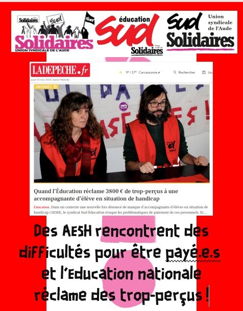 14 MARS 2024 SUD Educ AESH