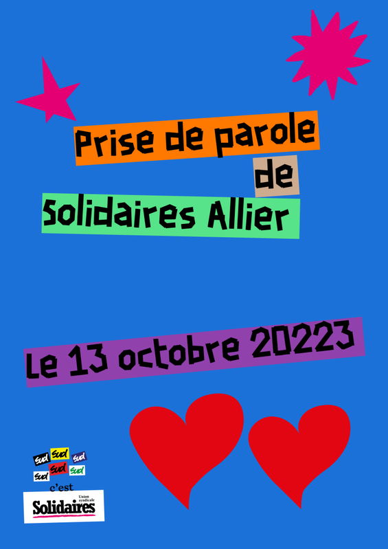 AffichePriseDeParoleSolidairesAllier13octobre2023