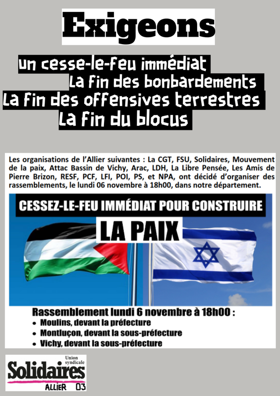 AfficheRassemblementsGaza6novembre2023