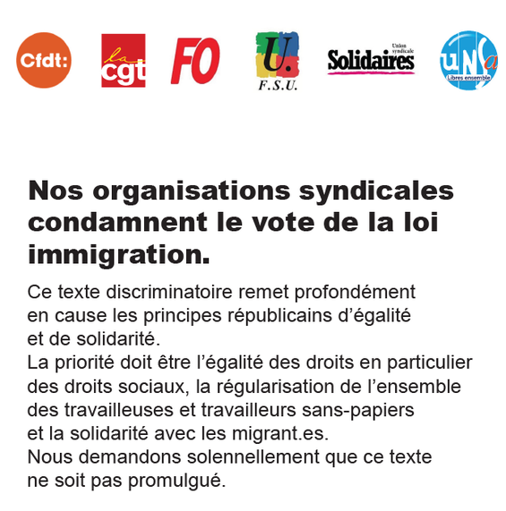 Communiqué syndical loi immigration