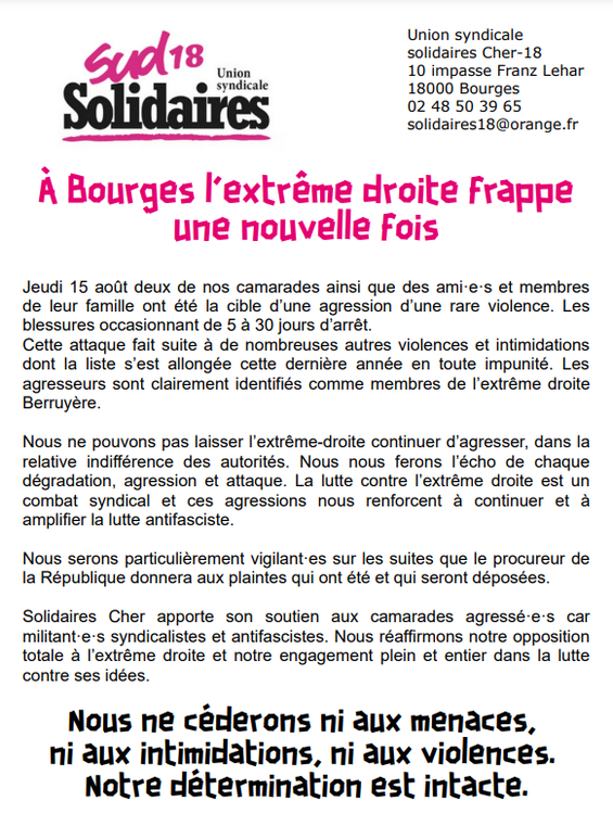 agression Bourges