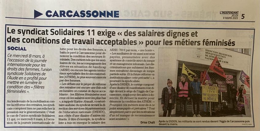 article Indep 9 mars 2023