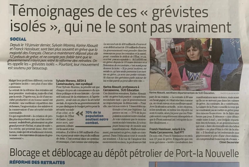 article du journal l&#x27;Indépendant du 28 mars 2023