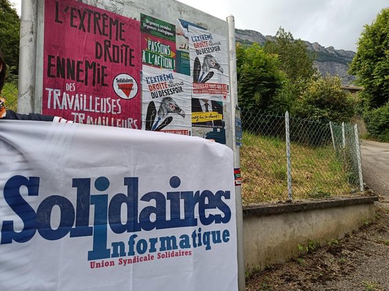 Solidaires Informatique s'affiche contre l'Extrême droite et pour ses intérêts de classe