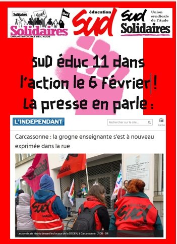 sud éduc 6 fev article de presse affichette